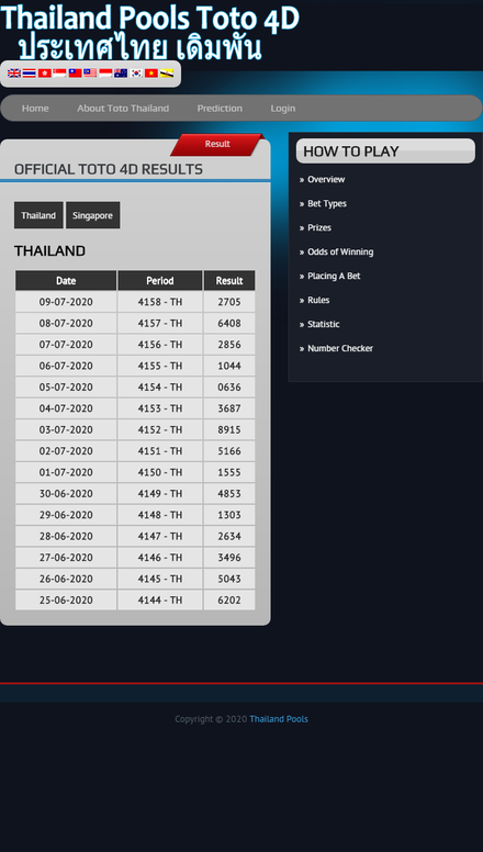 Totothai Com Thailand Pools Toto 4d