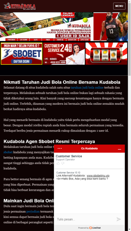 mobile view Kudabola: Taruhan Judi Bola Online, Agen Sbobet