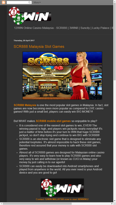 mobile view 12WIN Online Casino Malaysia - SCR888, 3WIN8, Suncity, Lucky Palace, IBCBet, Rollex