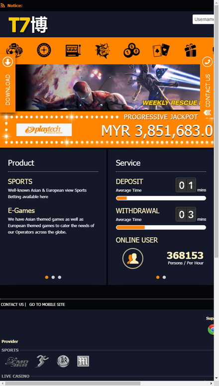mobile view  Play Online with the Malaysia Biggest Casino Brand.