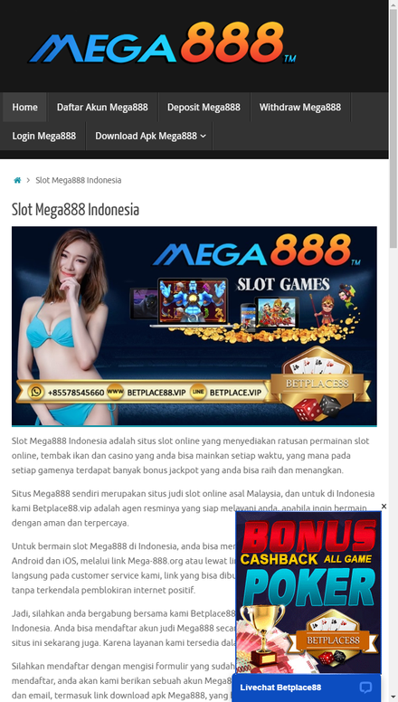 mobile view Slot Mega888 Indonesia | Daftar Mega888 | Mega888 Login