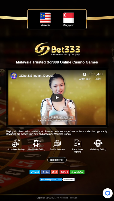 mobile view GDBET333 I Best Online Casino Malaysia | Trusted Online Casino Malaysia - Gdwon3.com
