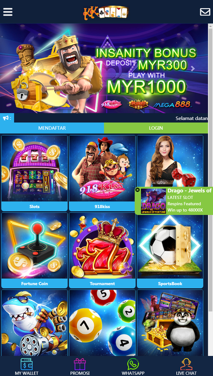 mobile view 
	Online Casino Malaysia - LARGEST Slots Games Collection | KKslots
