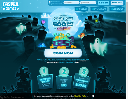 caspergames.com-Casper Games | Open the Ghostly Chest for up to 500 Free Spins