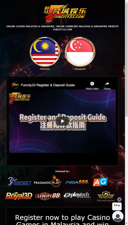 mobile view Funcity33 | Casino Malaysia online, Online Gambling Malaysia Website - FUNCITY33 Online Casino Malaysia & Singapore | Online Betting