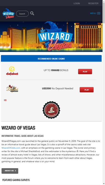 mobile view Wizard of Vegas - Las Vegas casino and show reviews and forums