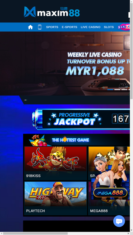 mobile view Maxim88 | Online Casino Malaysia | Live Casino Malaysia