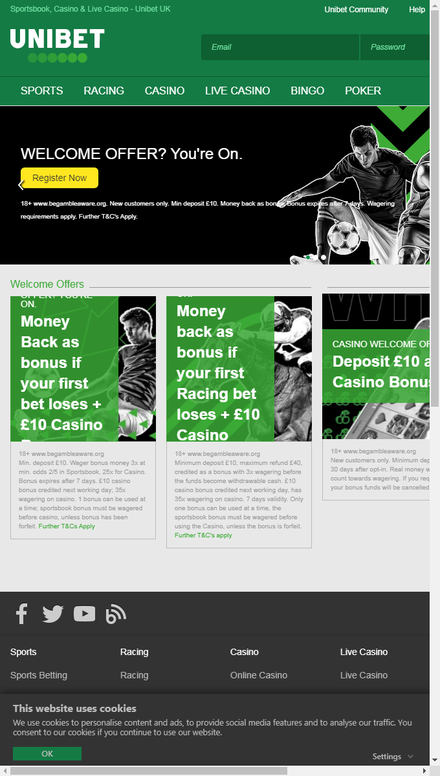 mobile view Unibet UK - Sports betting, Online Casino, Bingo and Poker