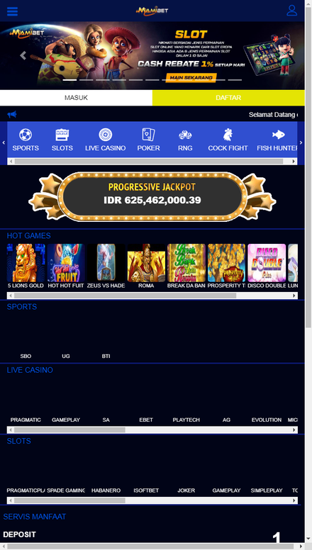 mobile view Mamibet Bandar Judi Slot Online Deposit Pulsa Terpercaya
