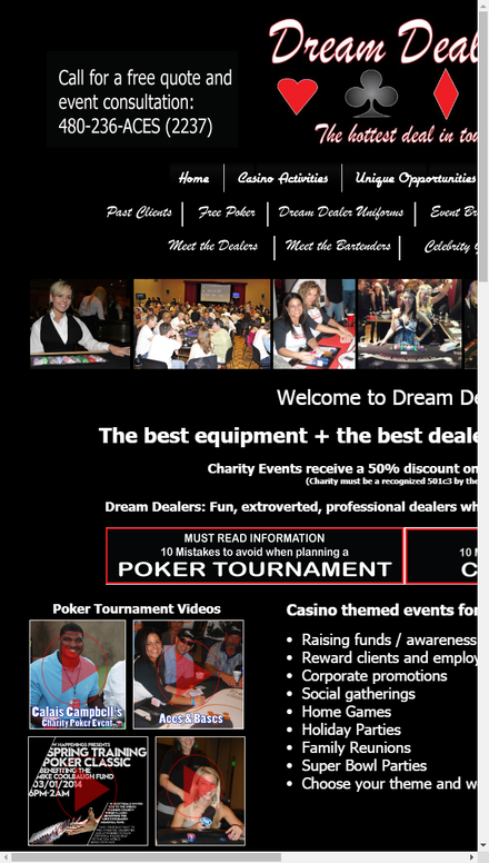 mobile view Phoenix Casino Equipment Rentals and Beautiful Dealers