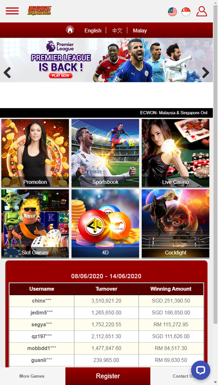 mobile view ECWON: Online Casino Malaysia & Singapore | Online Betting & Best Gambling Site - ECWON Malaysia & Singapore Online Casino | Online Betting Malaysia