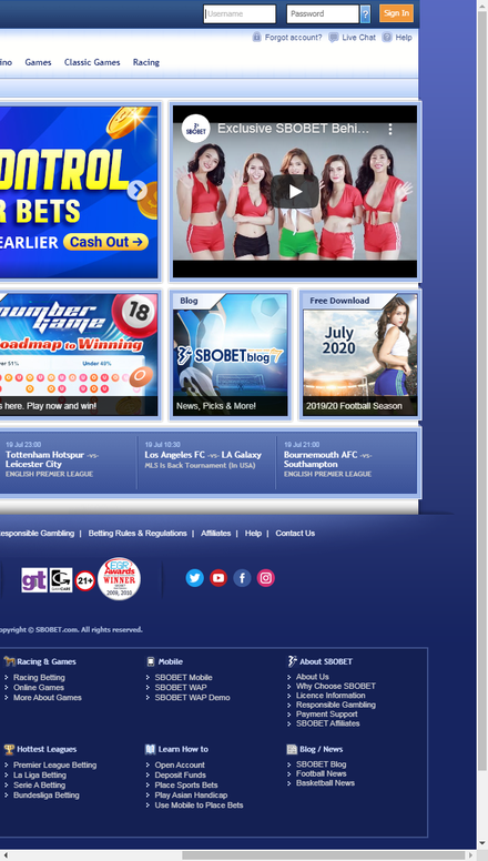 mobile view Asian Handicap Betting- Sports Betting by SBOBET