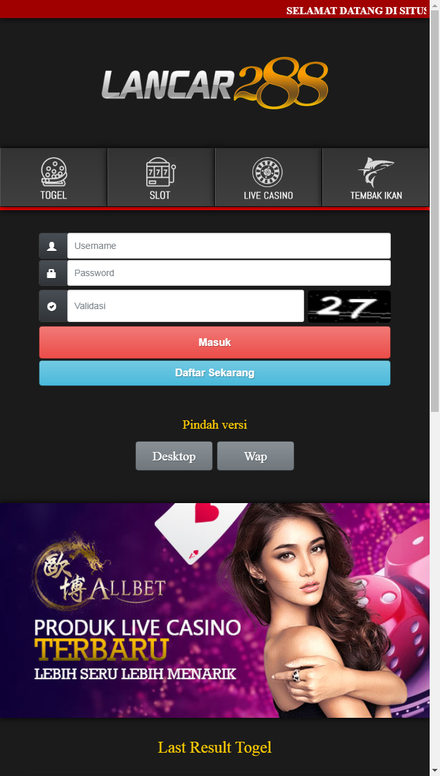 mobile view Agen Judi Slot Deposit Pulsa Terbaik Togel Online Terpercaya