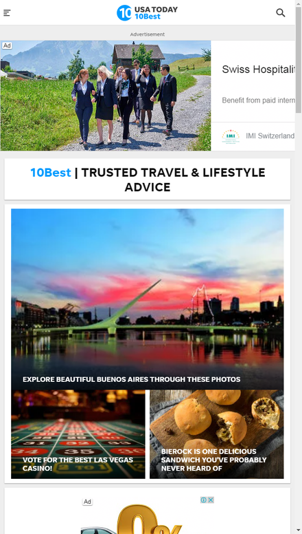 mobile view USA TODAY 10Best - Travel Reviews & Vacation Planning