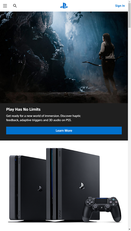 mobile view PlayStation® Official Site: Consoles, Games, Accessories & More