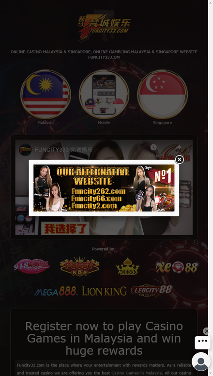 mobile view Funcity33 | Online Casino Malaysia, Online Gambling Malaysia Website - FUNCITY33 Online Casino Malaysia & Singapore | Online Betting