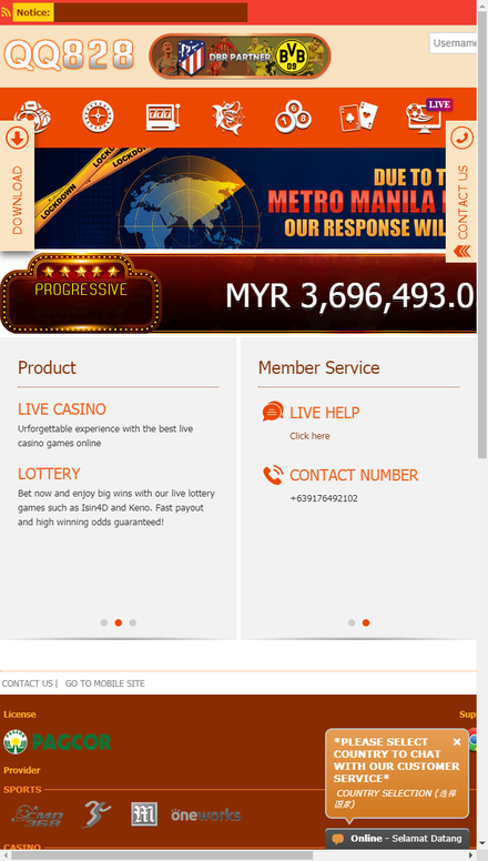 mobile view  Malaysia Online Sports Betting and Best Odds Sportsbook QQ828