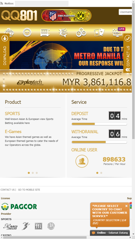 mobile view  Malaysia Online Casino Website Top Casino Betting Games QQ801