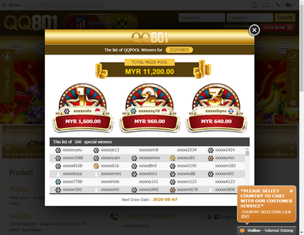 qq80108.com- Malaysia Online Casino Website Top Casino Betting Games QQ801