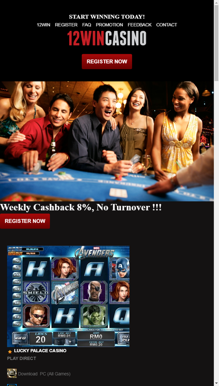 mobile view 12win Casino Malaysia | Online Casino Games