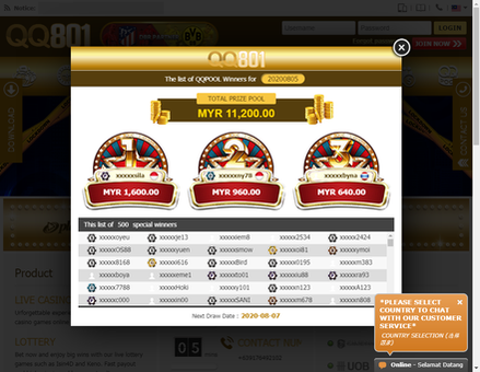 qq801kjs.com- Malaysia Online Casino Website Top Casino Betting Games QQ801