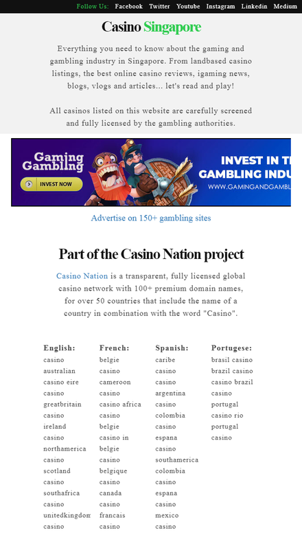 mobile view Online Casino Singapore - Listings of the best asian casinos!