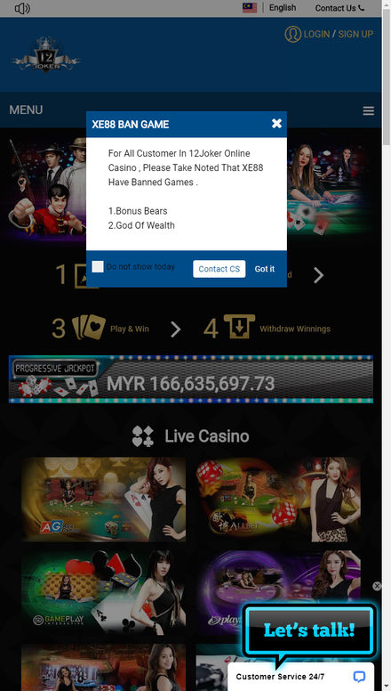 mobile view Best Online Casino Malaysia | Slot Games | 4D Lottery | 12Joker