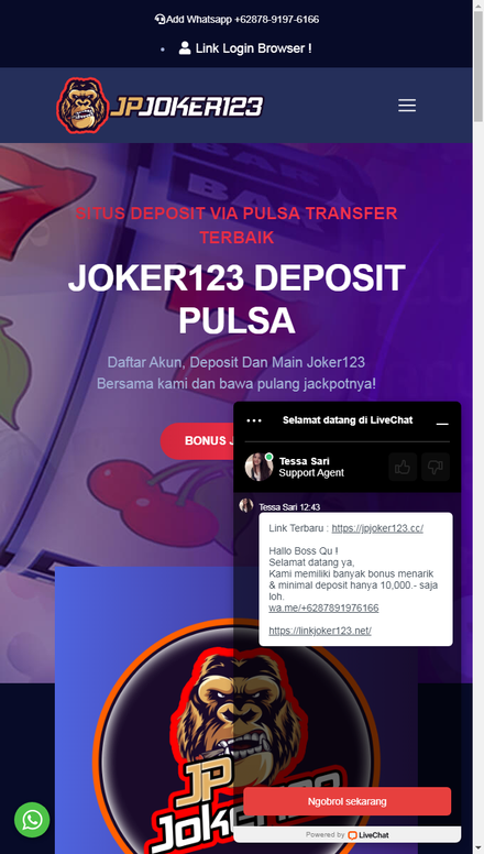 mobile view Joker123 Slot Online Deposit Pulsa Terbaik Indonesia - JPJOKER123.CC