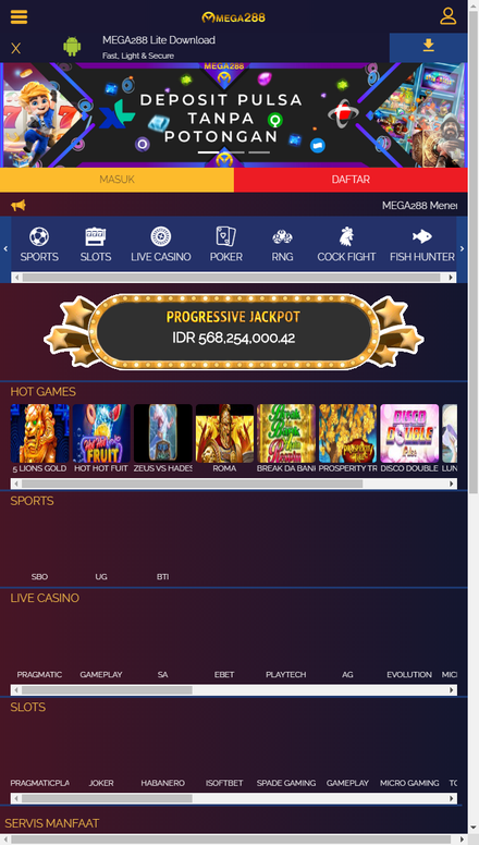 mobile view Situs Judi Terbaik Daftar Slot Online Deposit Pulsa MEGA288