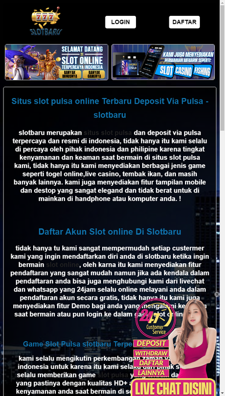 mobile view Situs Judi Slot Online ,Slot Pulsa & Deposit Via Pulsa Terpercaya 